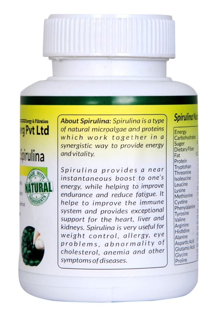 Spirulina and Moringa Extract Capsules Superfood- Natural Greens Multivitamin