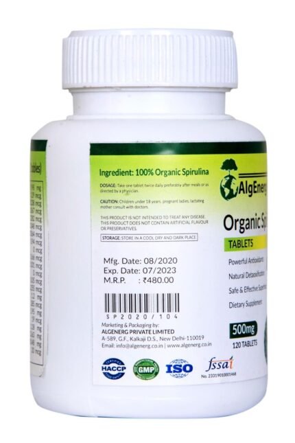 Spirulina and Moringa Extract Capsules Superfood- Natural Greens Multivitamin